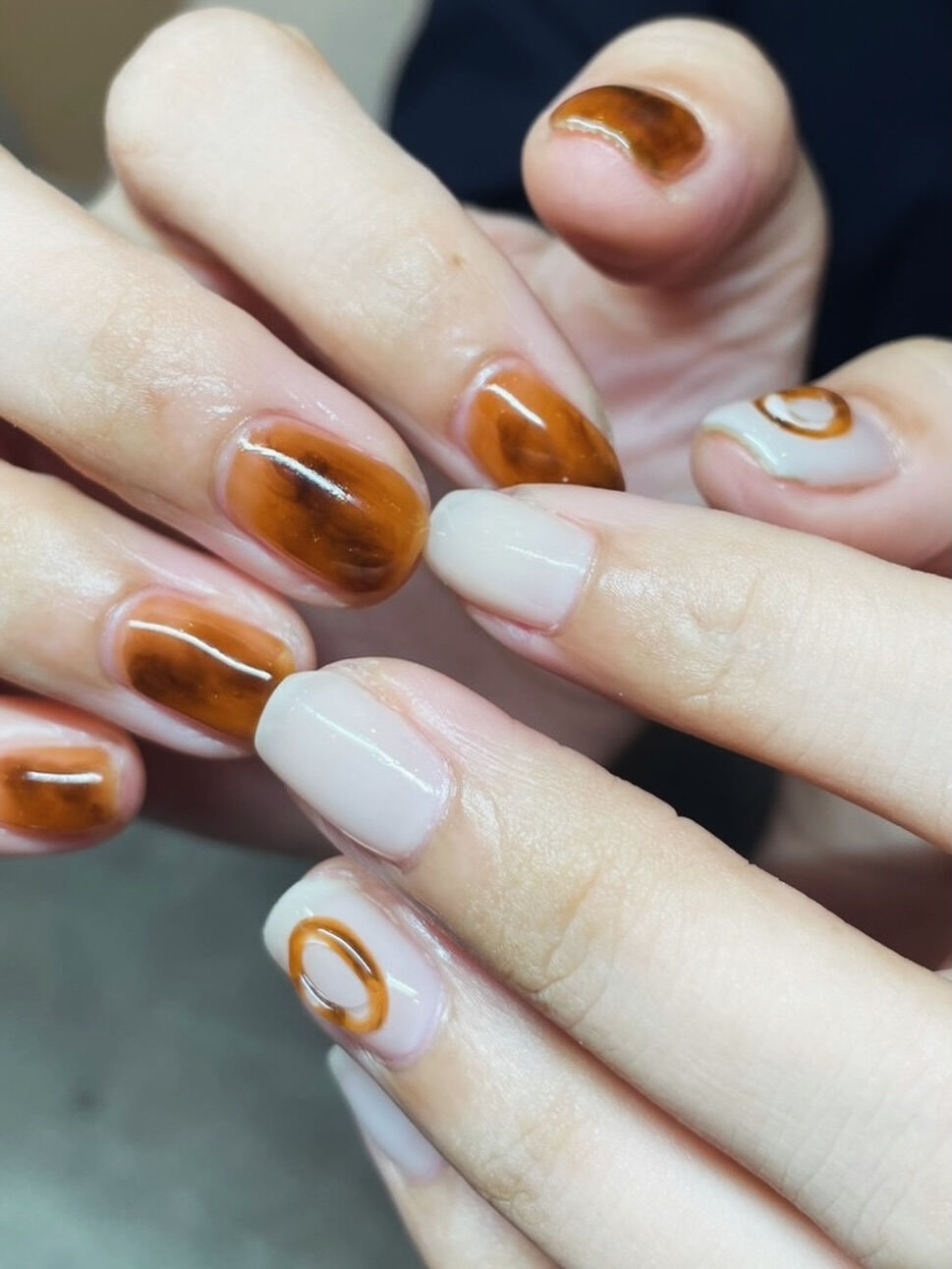 べっこうのリングネイル💍